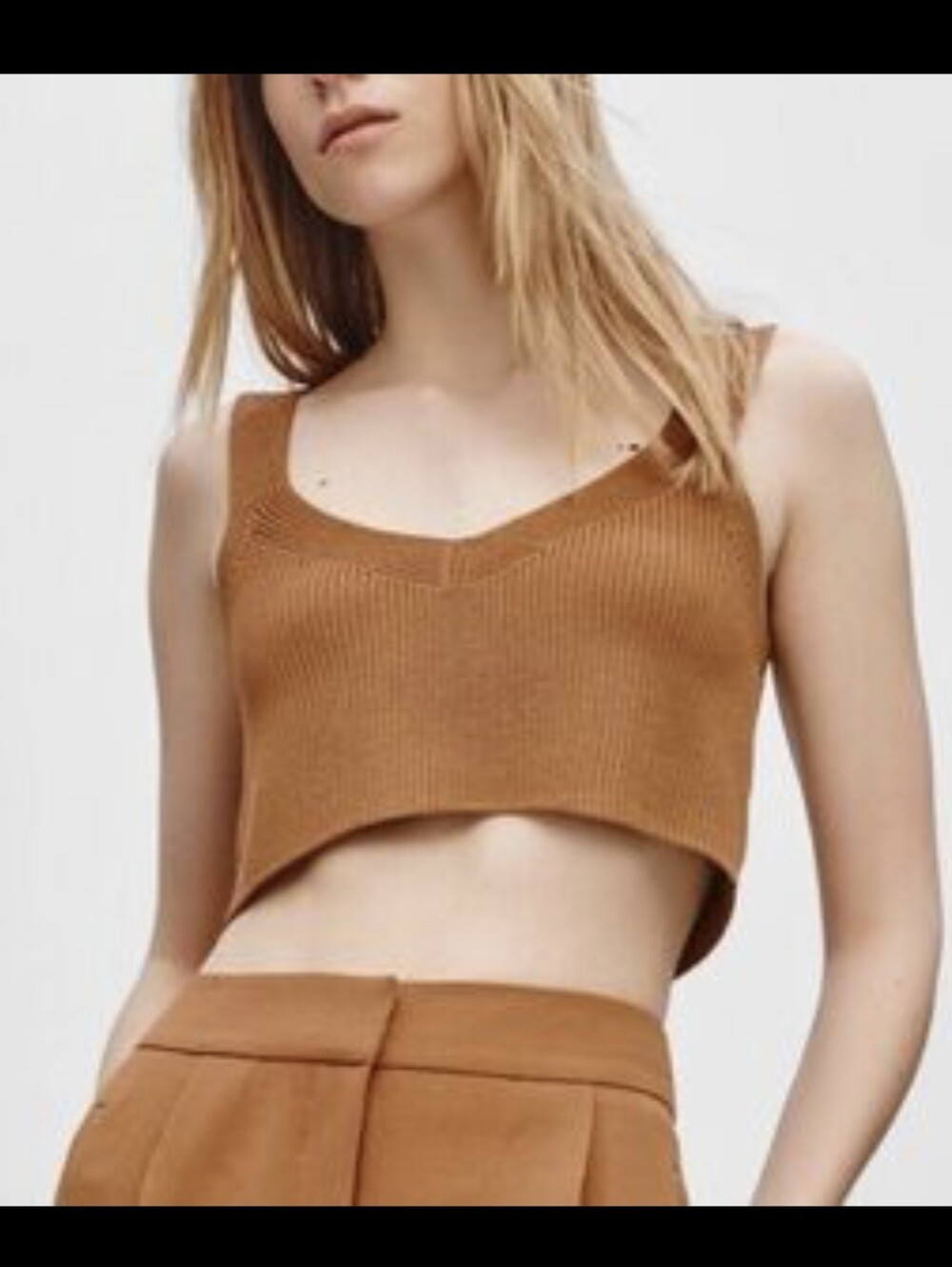 Aritzia Wilfred Mony Knit Crop Top Womens Size Small